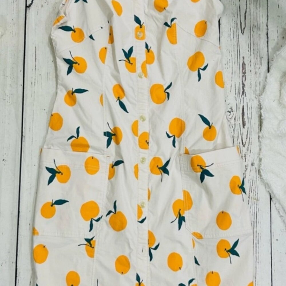 Anthropologie Dylan Mierzwinski by Maeve Colette Midi Dress Oranges Peaches S - Picture 4 of 4